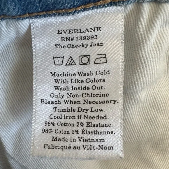 Everlane Cheeky Jean Women’s Size 26 Organic Cotton Blue Light Wash 90’s Preppy - Picture 7 of 11